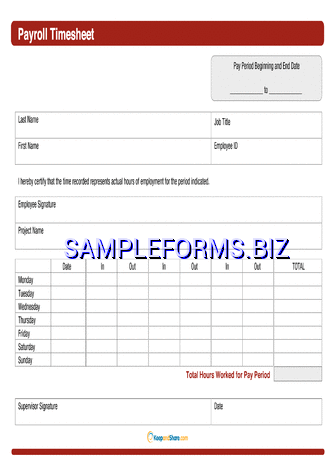 Payroll Time Sheet pdf free